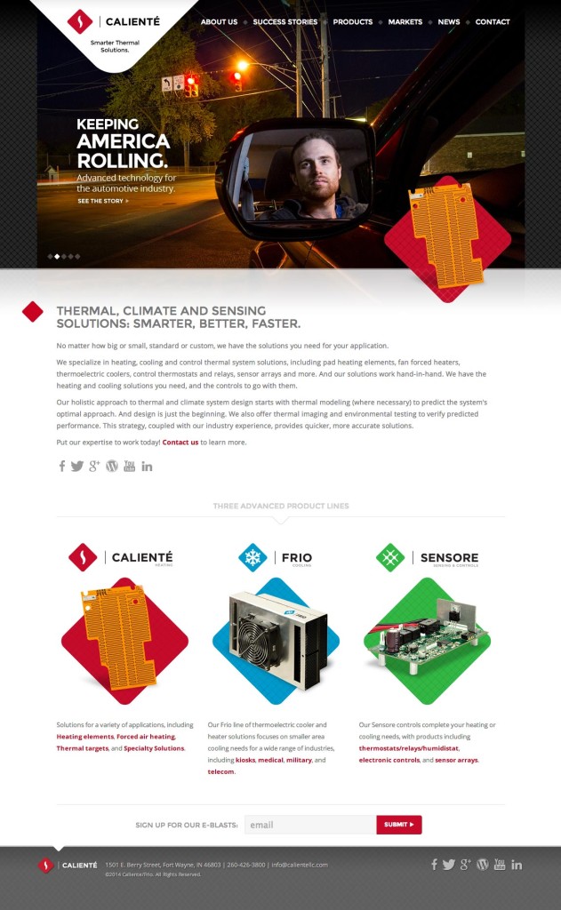 Caliente site Design Brandon Peat Design & Development